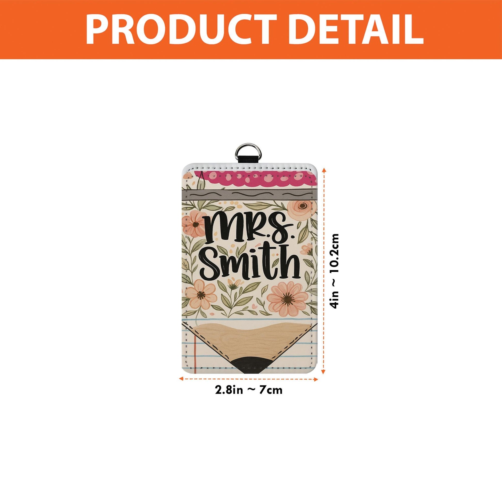Custom Floral Teacher Badge Holder, Personalized Name ID Tag, Cute Classroom Accessory for Educators, Staff, or Back to School Gift