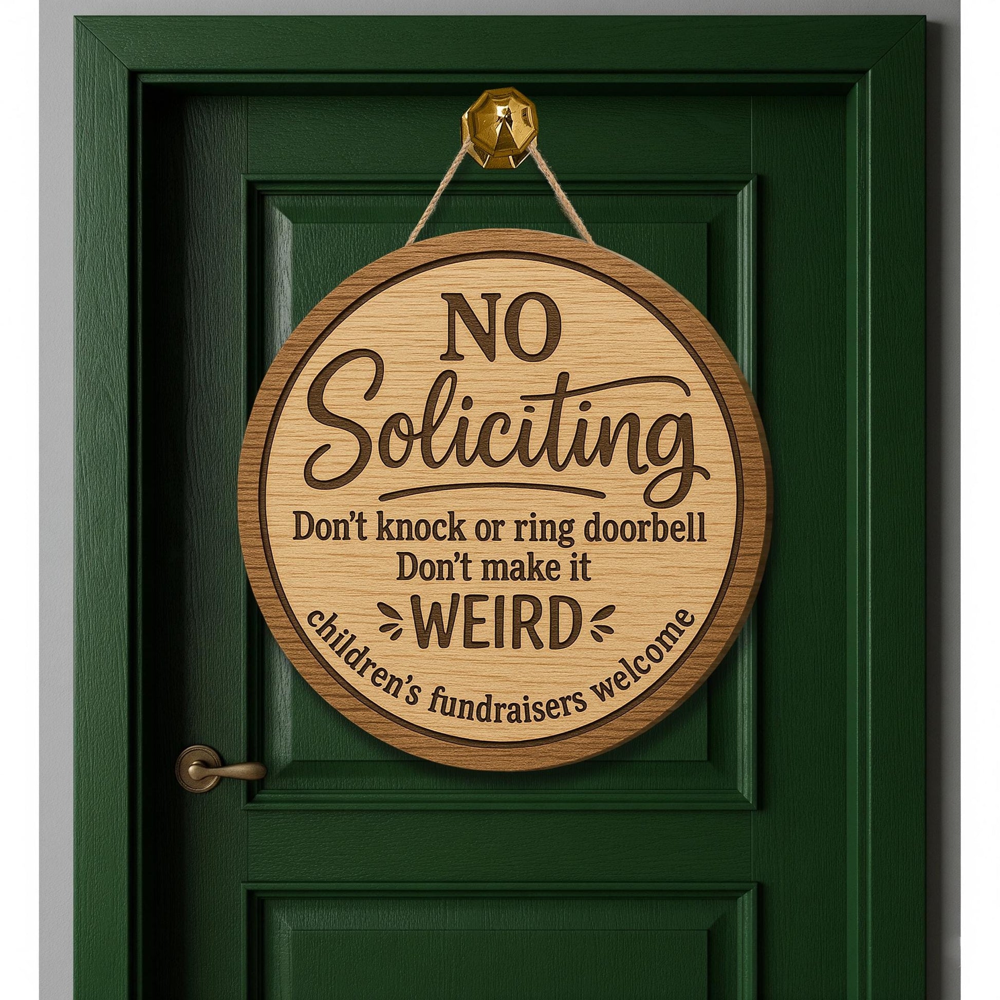 Funny No Soliciting Wooden Sign, Don't Make It Weird Door Hanger, Round Front Door Decor, Humorous Welcome Sign, Housewarming Gift Idea