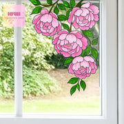 Peony Window decor, Floral Vinyl Decal, Transparent Pink Flower Sticker, Window Decor, Spring Garden Accent gift for peony lover