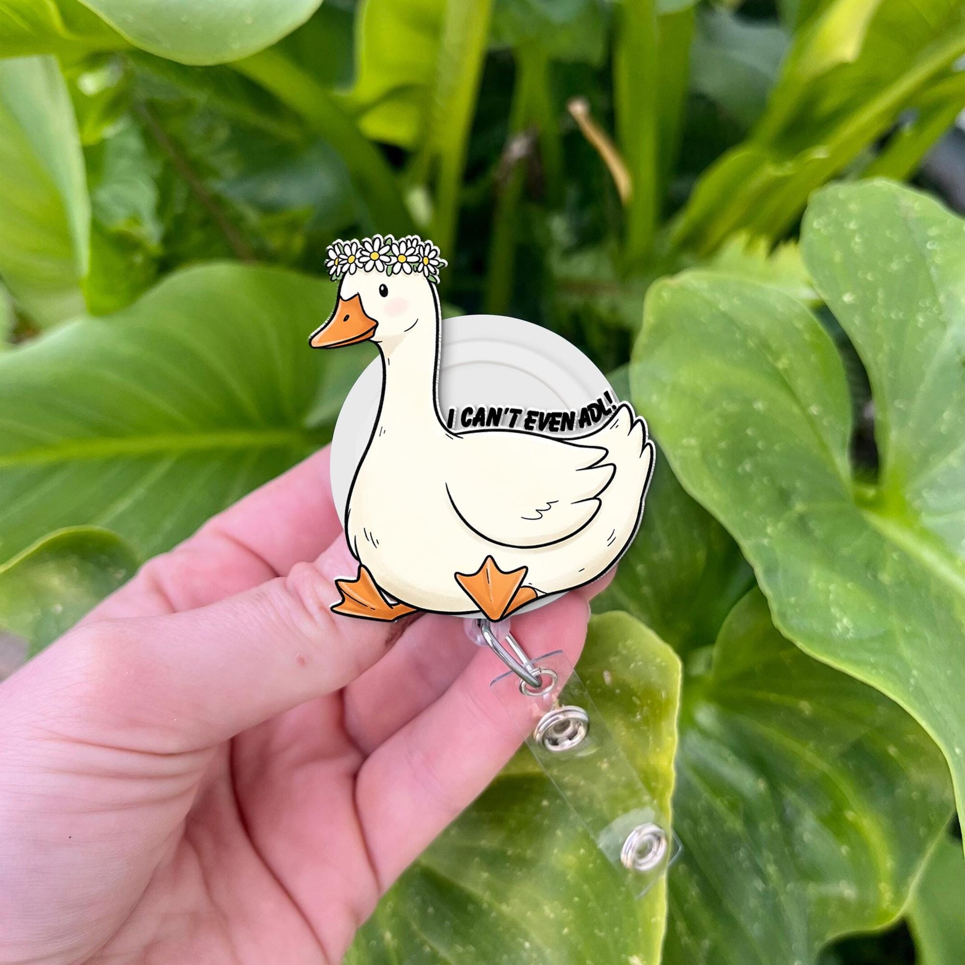 Silly Goose ADL Badge Reel, OT Gift Idea, Funny Occupational Therapy ID Holder, Duck Badge Clip, Cute Therapist Badge Reel