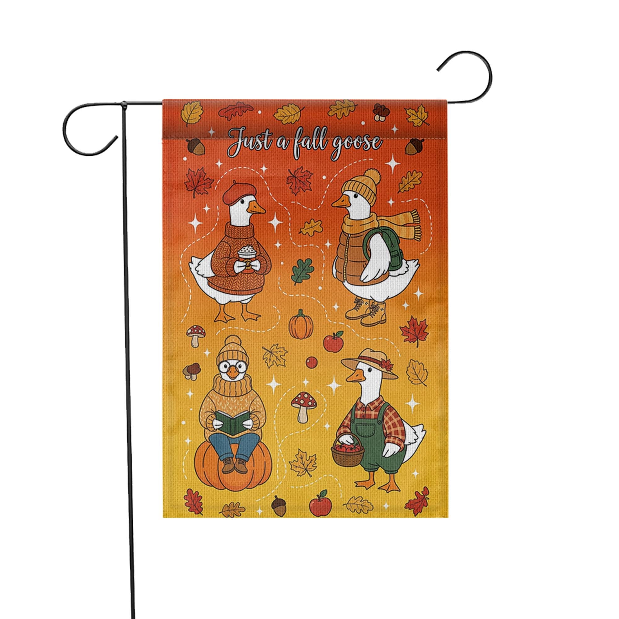 Just a Fall Goose Garden Flag – Cute Autumn Goose Yard Decor – Funny Thanksgiving Farmhouse Outdoor Fall Decoration