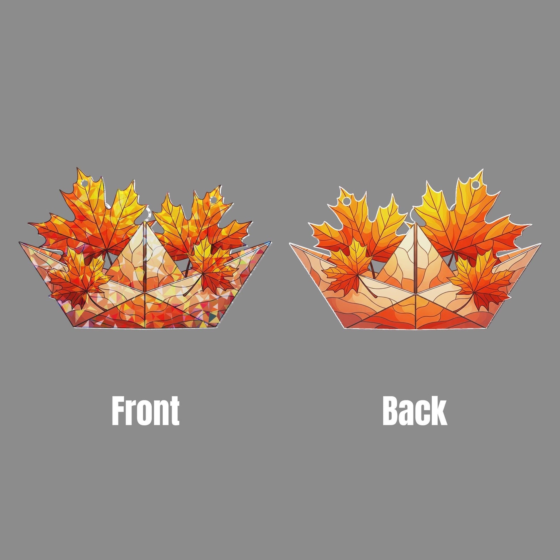 Holographic Maple Leaf Window Hanging | Faux Stained Glass Fall Decor | Sun Catcher Ornament | Autumn Prism Light Catcher Gift