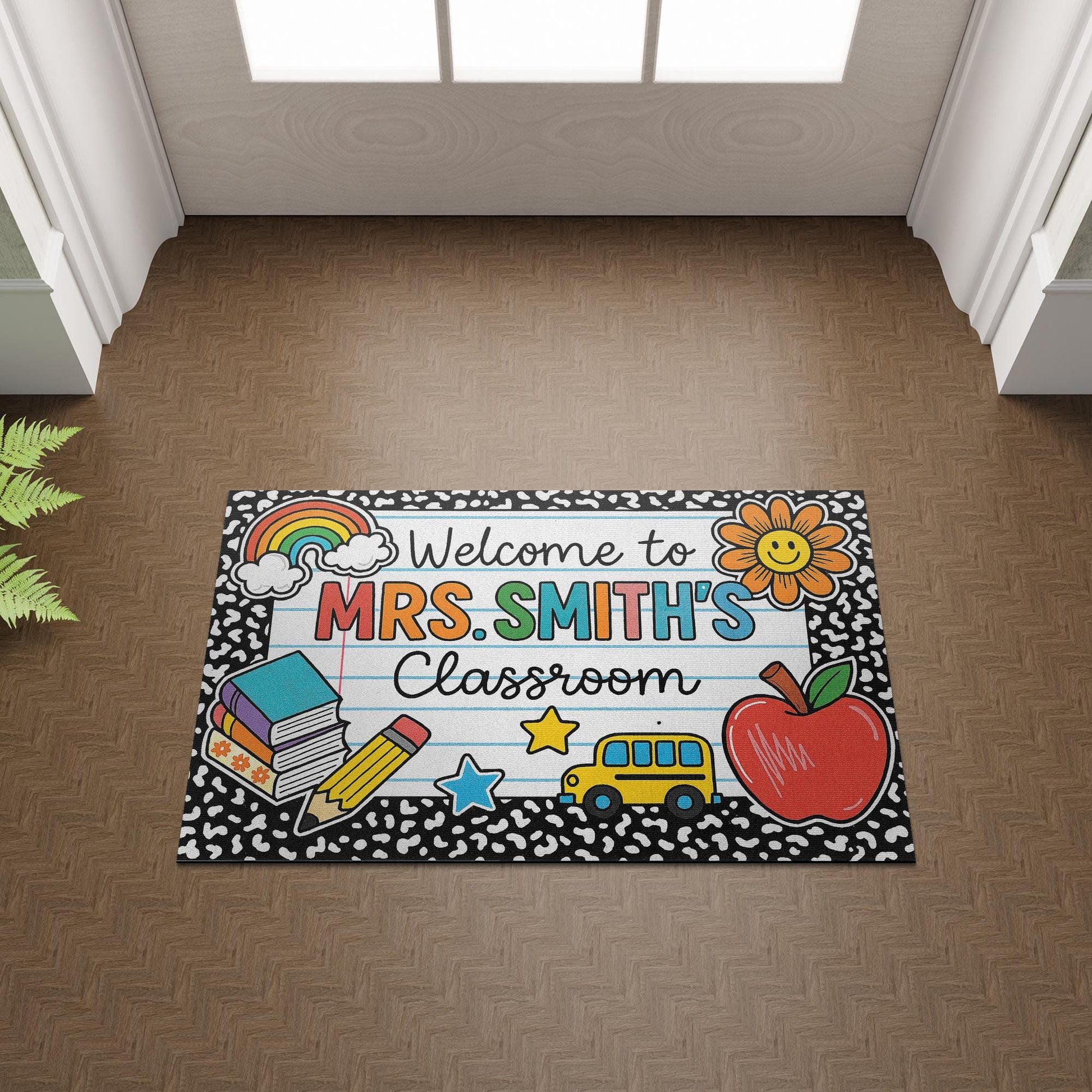 Welcome to Classroom Doormat – Cute Teacher Rug, Back to School Mat, Personalized Classroom Decor for Door Entry, School Welcome Rug