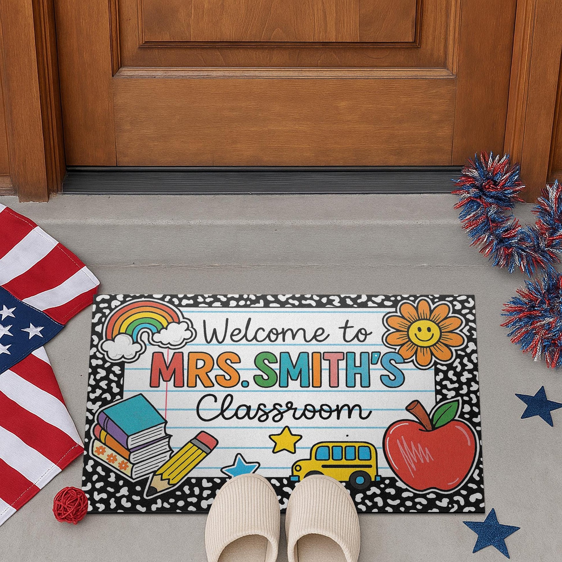 Welcome to Classroom Doormat – Cute Teacher Rug, Back to School Mat, Personalized Classroom Decor for Door Entry, School Welcome Rug