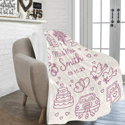 Mr and Mrs Wedding Blanket, Personalized Couple Throw, Marriage Date Keepsake, Bride and Groom Gift, Custom Anniversary Blanket