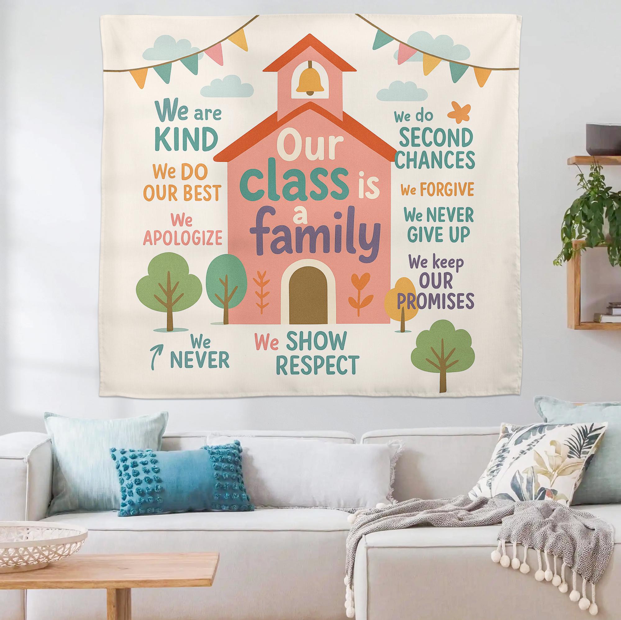 Our Class Is a Family Tapestry, Classroom Wall Decor, Teacher Back to School Sign, Motivational Poster for Elementary Classroom