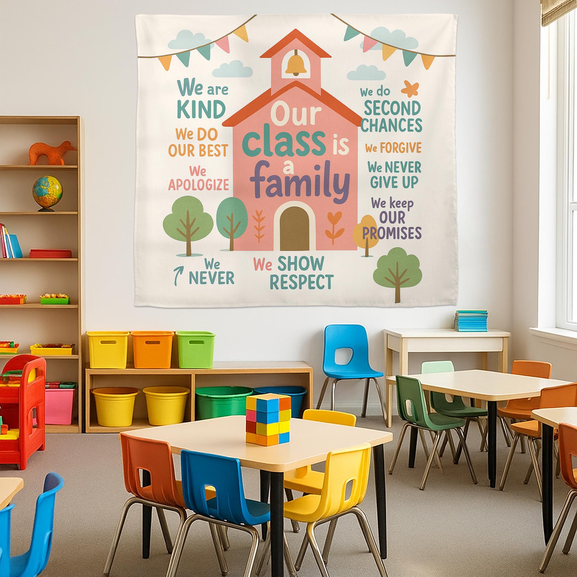 Our Class Is a Family Tapestry, Classroom Wall Decor, Teacher Back to School Sign, Motivational Poster for Elementary Classroom