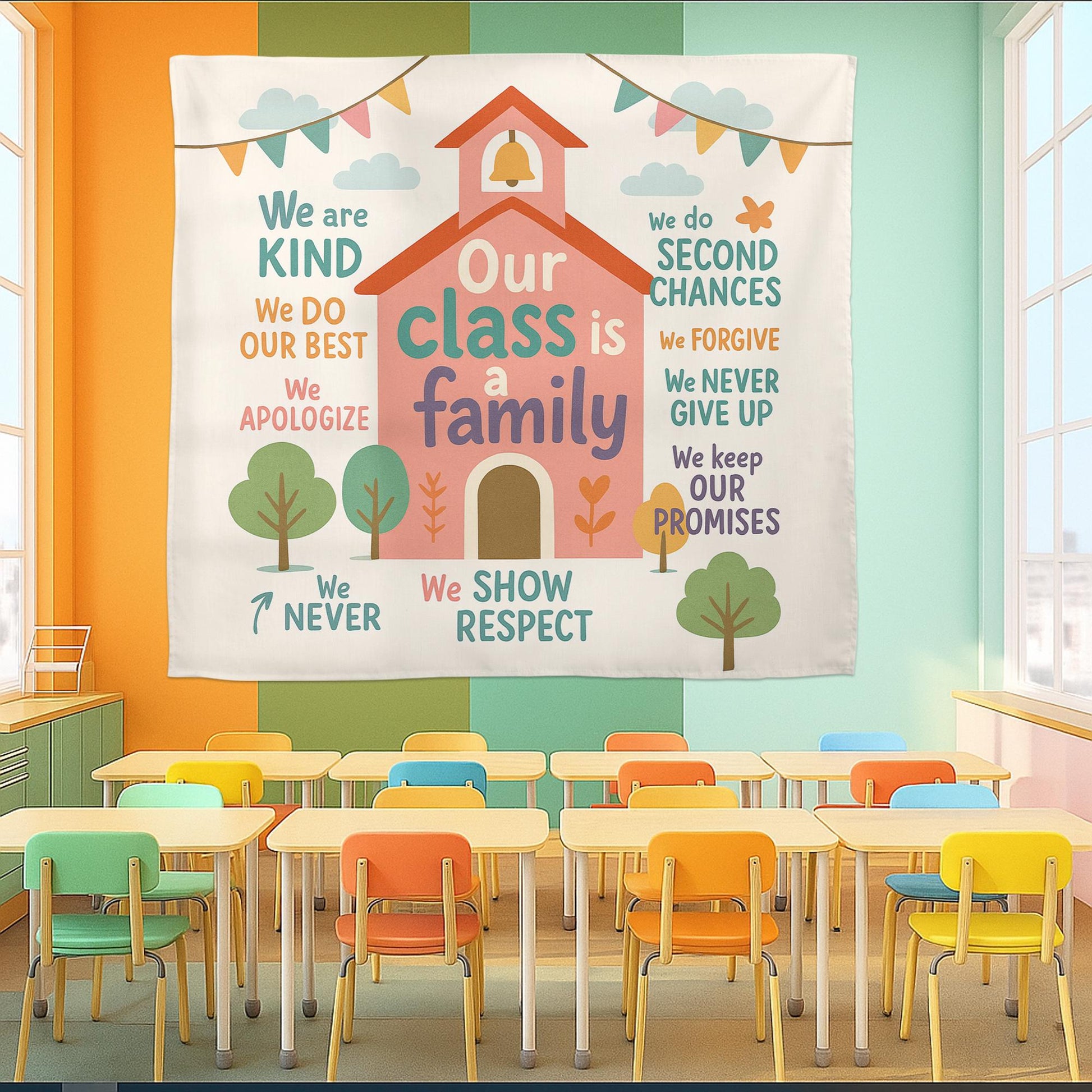Our Class Is a Family Tapestry, Classroom Wall Decor, Teacher Back to School Sign, Motivational Poster for Elementary Classroom