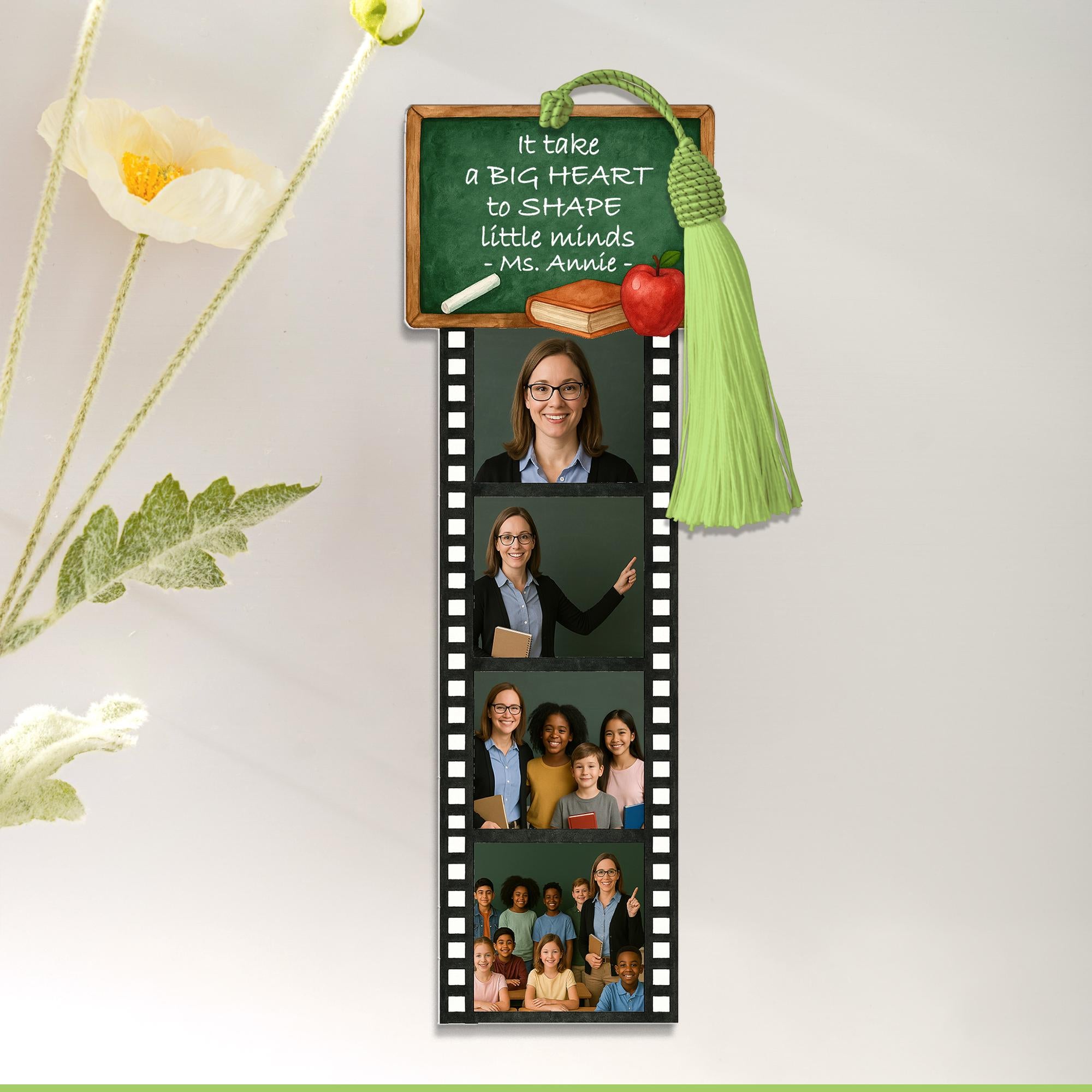 Personalized Teacher Bookmark, Custom Photo Filmstrip Bookmark, Teacher Appreciation Gift, End of Year Gift, Classroom Keepsake