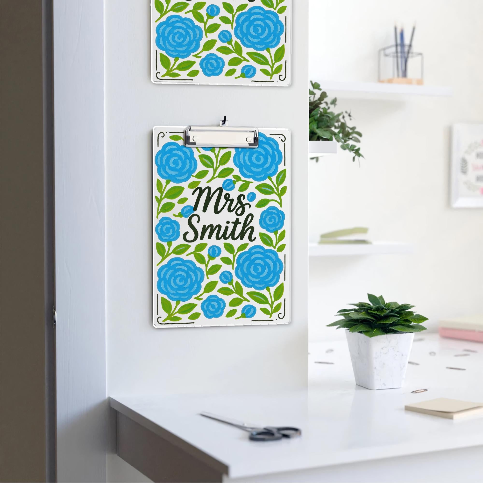 Custom Floral Teacher Clipboard, Personalized Clipboard for Women, Cute Name Clipboard, Back to School Gift, Classroom Supplies