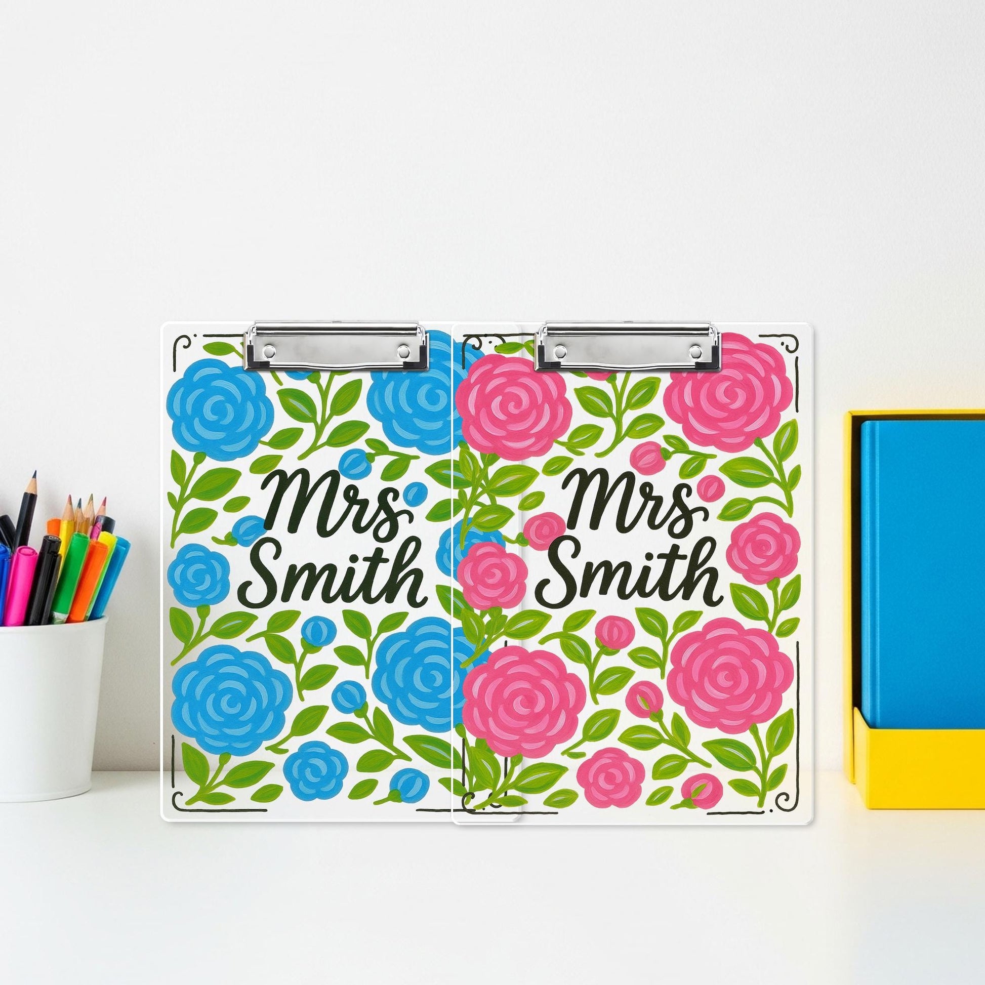 Custom Floral Teacher Clipboard, Personalized Clipboard for Women, Cute Name Clipboard, Back to School Gift, Classroom Supplies