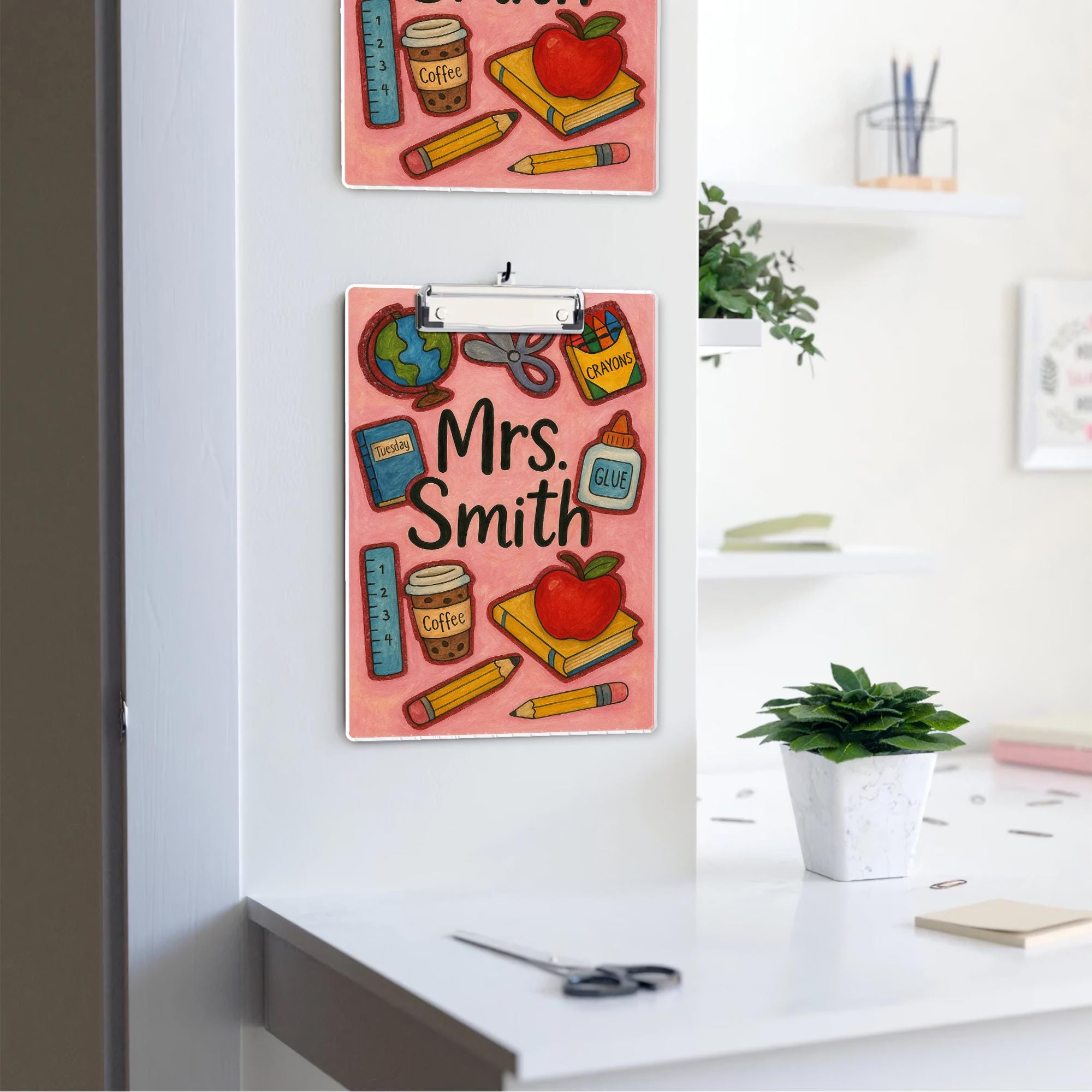 Custom Teacher Clipboard, Cute School Supply Design, Personalized Back to School Gift, Name Clipboard for Classroom, Fun Teacher Decor