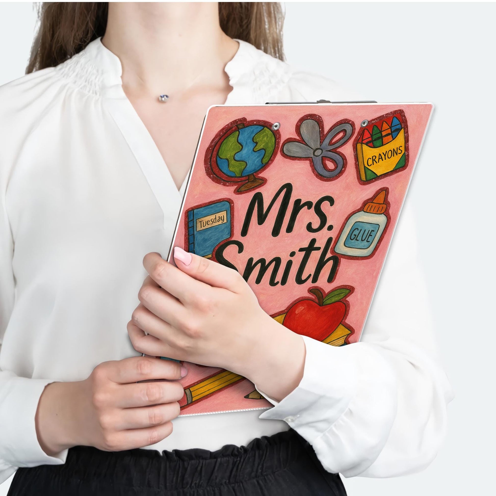 Custom Teacher Clipboard, Cute School Supply Design, Personalized Back to School Gift, Name Clipboard for Classroom, Fun Teacher Decor
