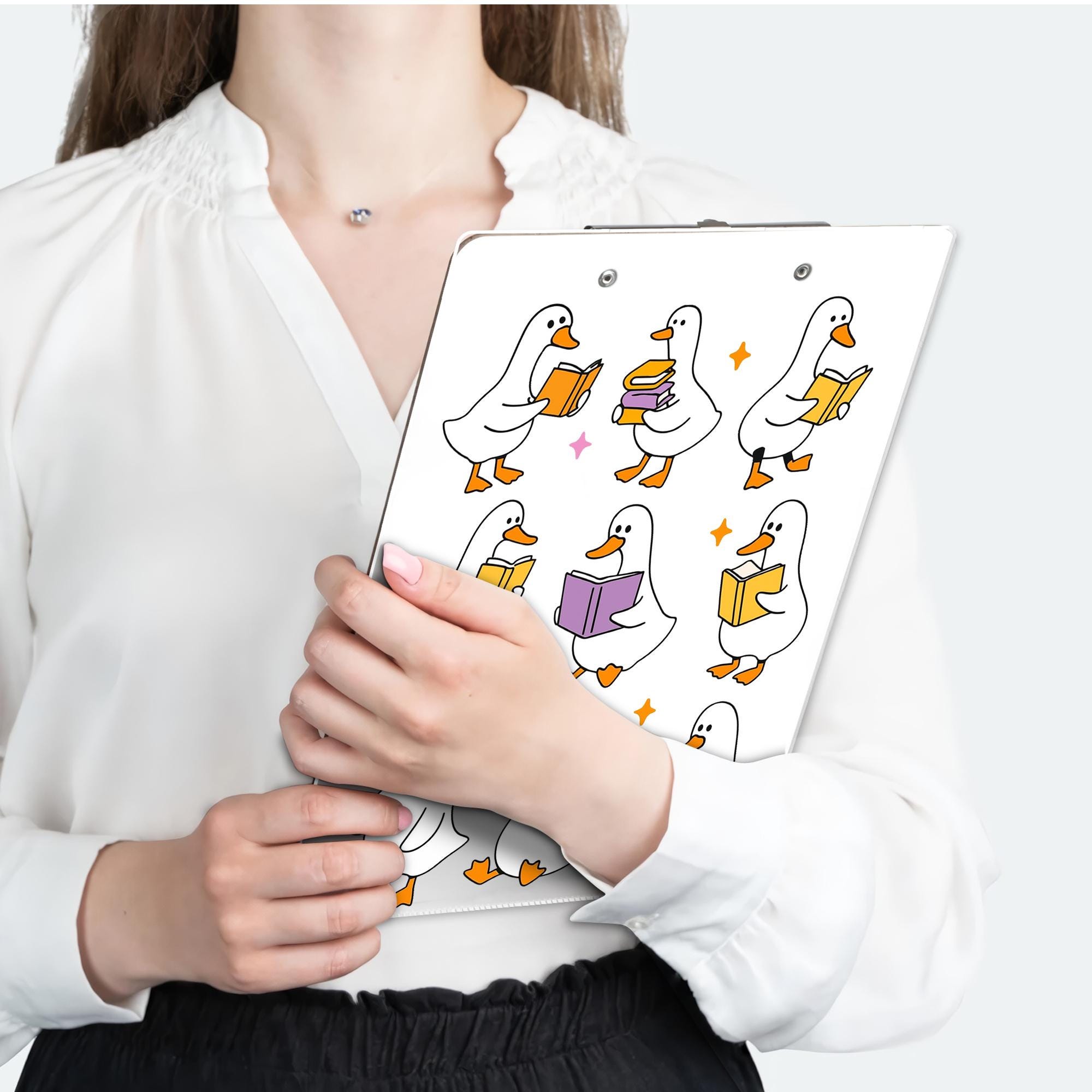 Funny Silly Goose Clipboard, Cute Goose Reading Clipboard, Silly Goose Gift for Teachers, Student Stationery, Kawaii Animal Office Supply