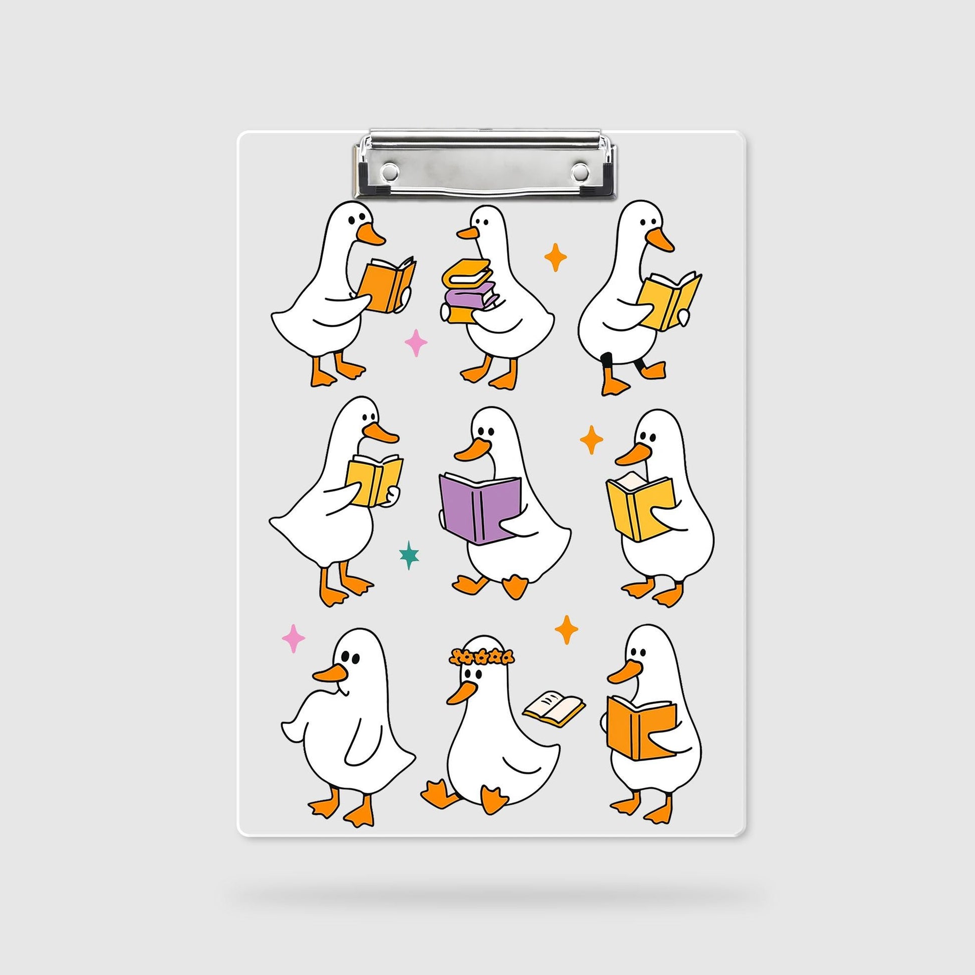 Funny Silly Goose Clipboard, Cute Goose Reading Clipboard, Silly Goose Gift for Teachers, Student Stationery, Kawaii Animal Office Supply