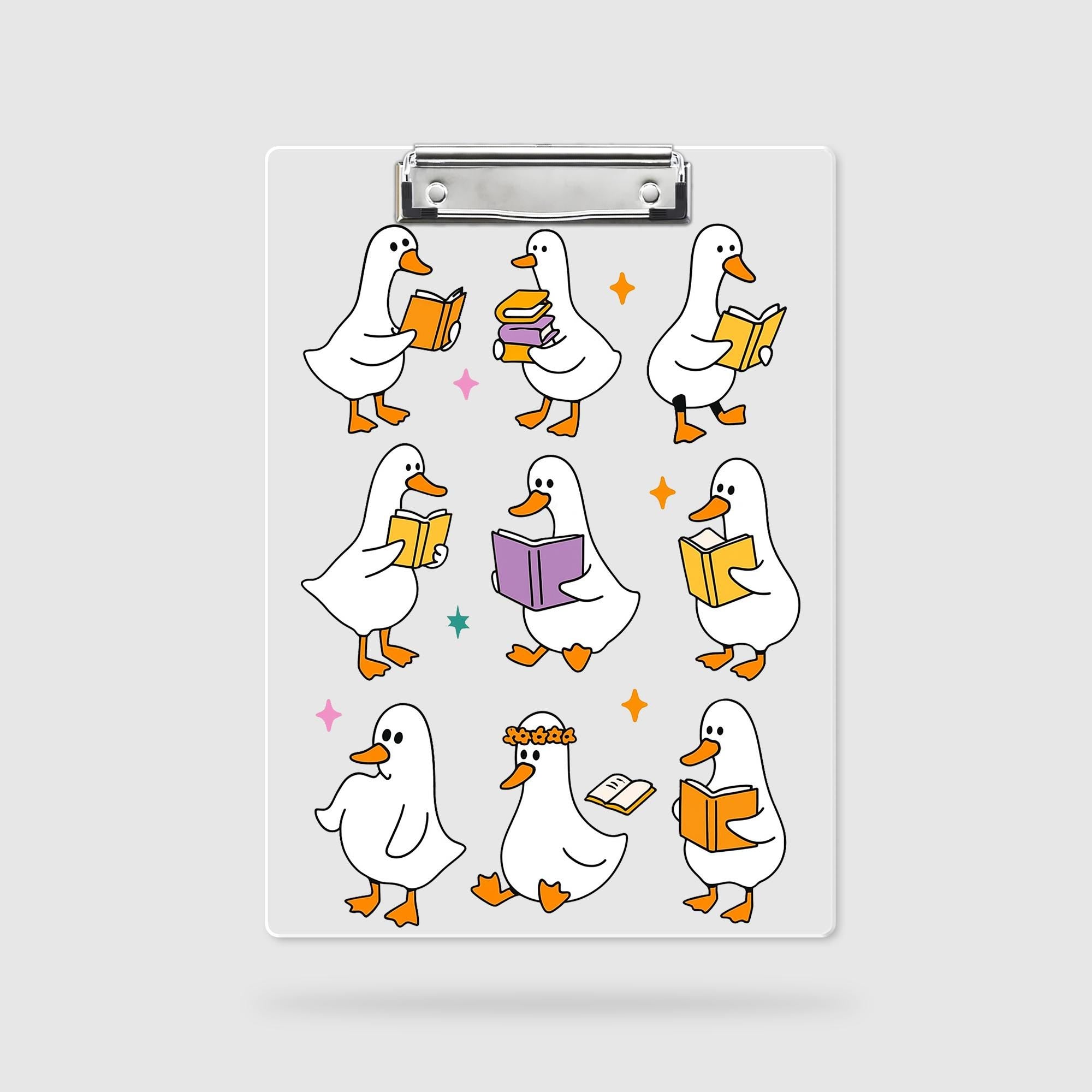 Funny Silly Goose Clipboard, Cute Goose Reading Clipboard, Silly Goose Gift for Teachers, Student Stationery, Kawaii Animal Office Supply