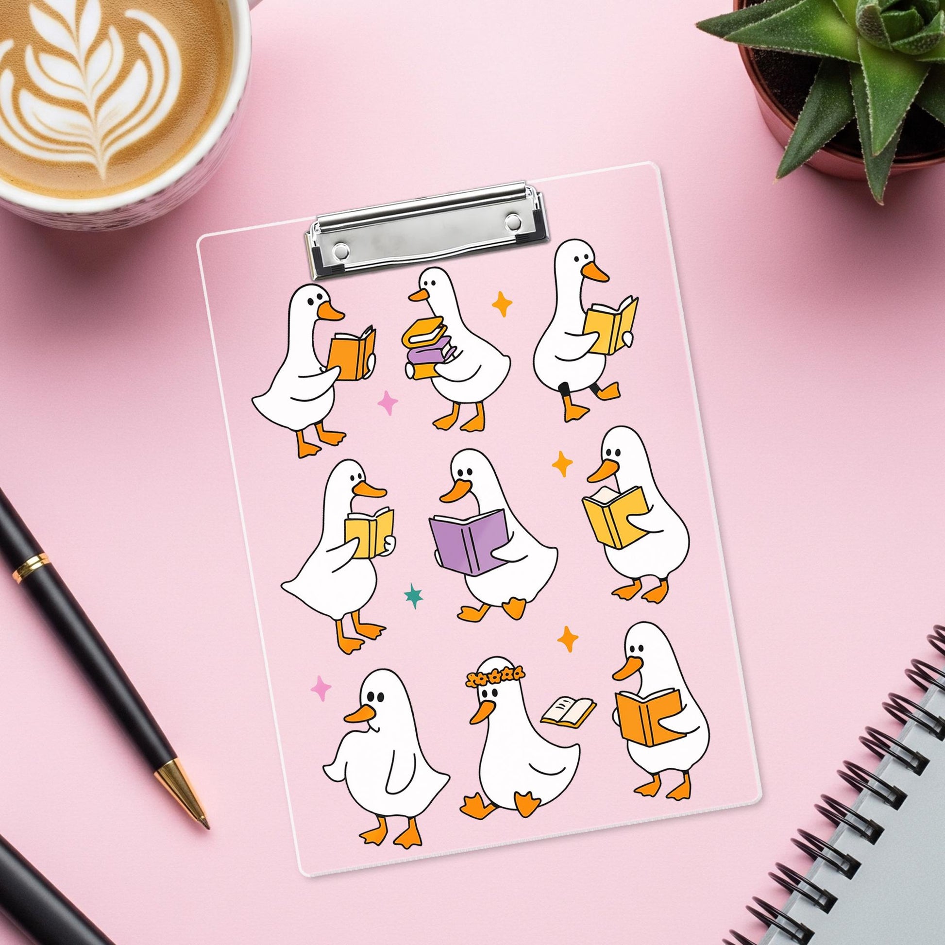 Funny Silly Goose Clipboard, Cute Goose Reading Clipboard, Silly Goose Gift for Teachers, Student Stationery, Kawaii Animal Office Supply
