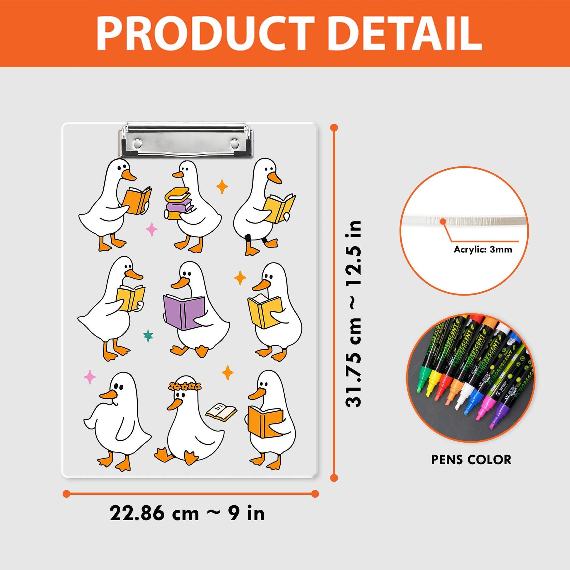 Funny Silly Goose Clipboard, Cute Goose Reading Clipboard, Silly Goose Gift for Teachers, Student Stationery, Kawaii Animal Office Supply