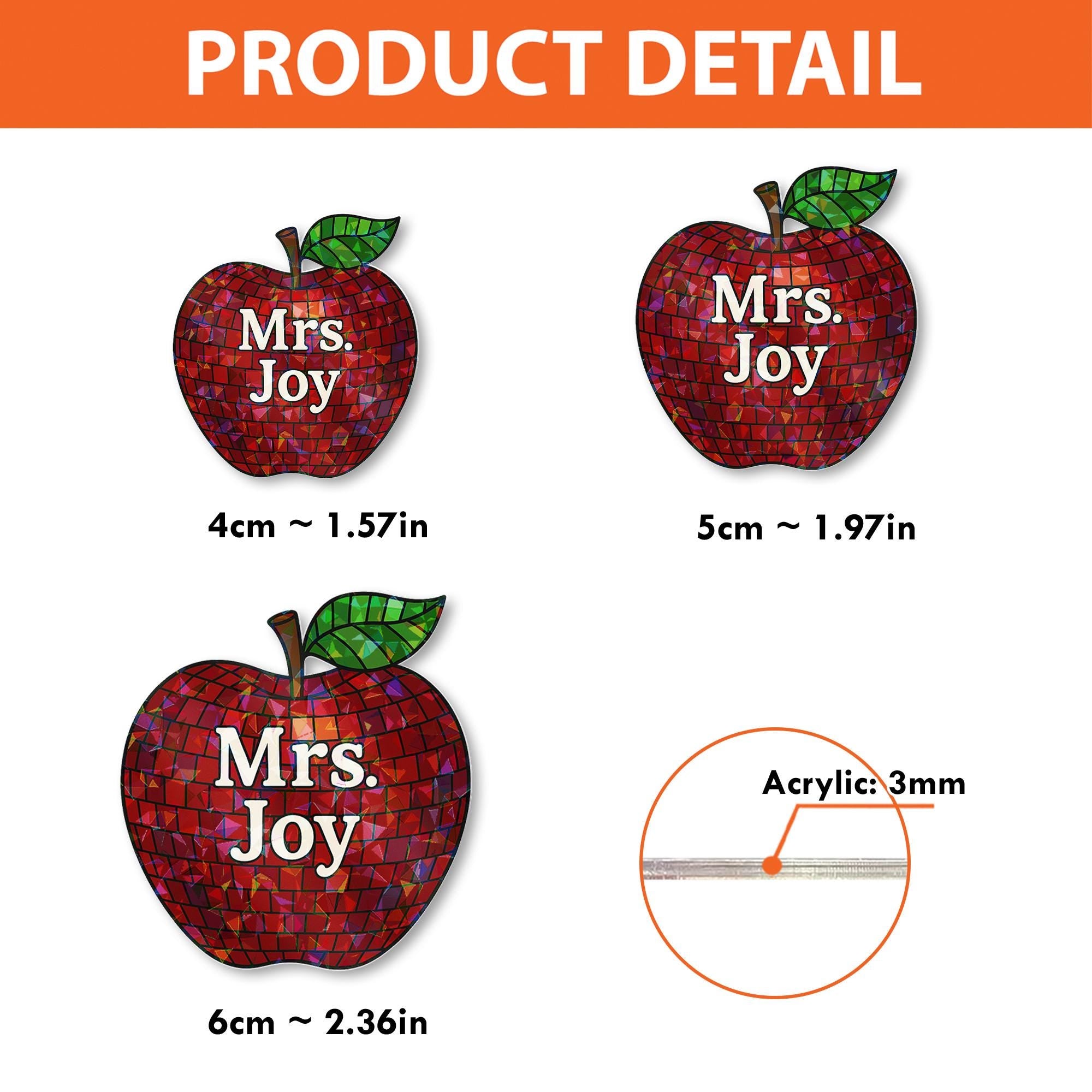 Personalized Teacher Badge Reel - Red Mosaic Apple ID Holder with Custom Name | Retractable Clip for School Staff & Educators