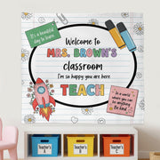 Personalized Classroom Tapestry, Teacher Welcome Sign, Cute Back to School Wall Decor, Custom Teacher Banner, Classroom Wall Art