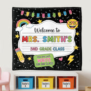Custom Grade Classroom Tapestry, Welcome Back Teacher Banner, Personalized Class Sign, Cute School Wall Decor, Back to School Art