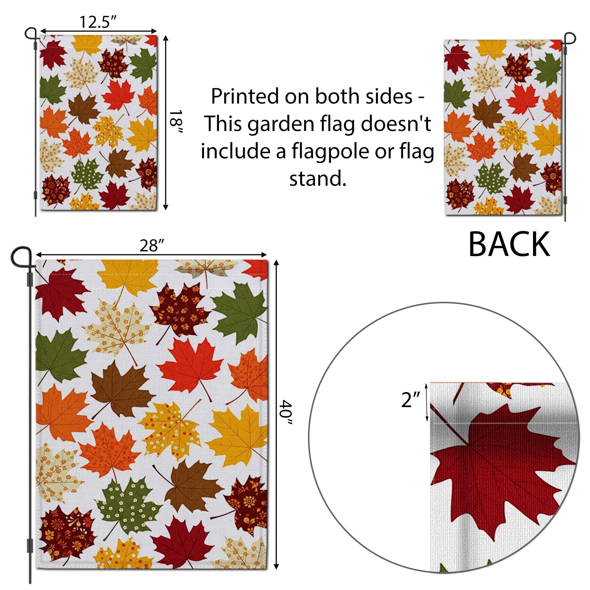 Fall Maple Leaf Garden Flag | Autumn Outdoor Yard Decor | Double-Sided Seasonal Banner | Thanksgiving Porch Flag | Leaf Pattern Sign