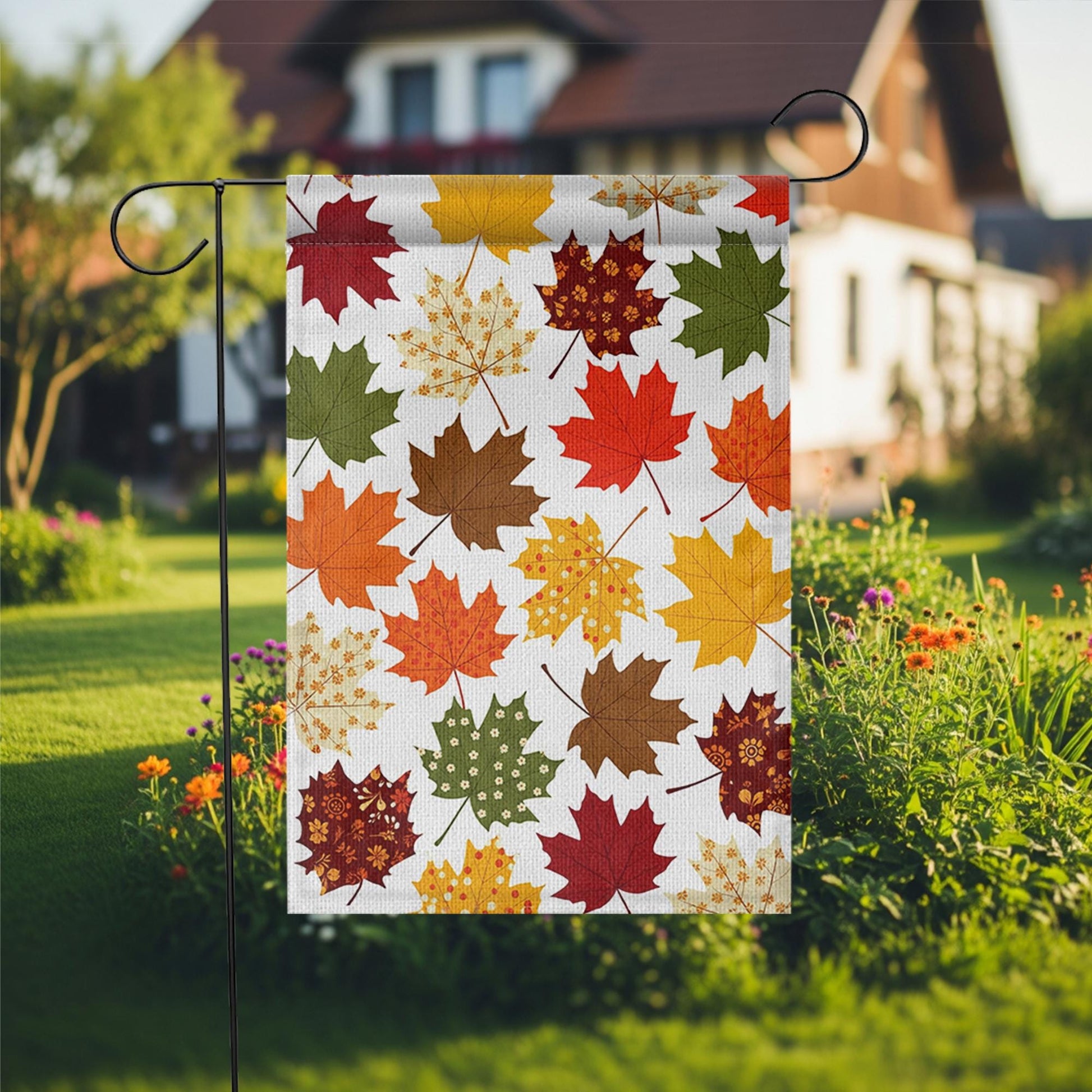 Fall Maple Leaf Garden Flag | Autumn Outdoor Yard Decor | Double-Sided Seasonal Banner | Thanksgiving Porch Flag | Leaf Pattern Sign