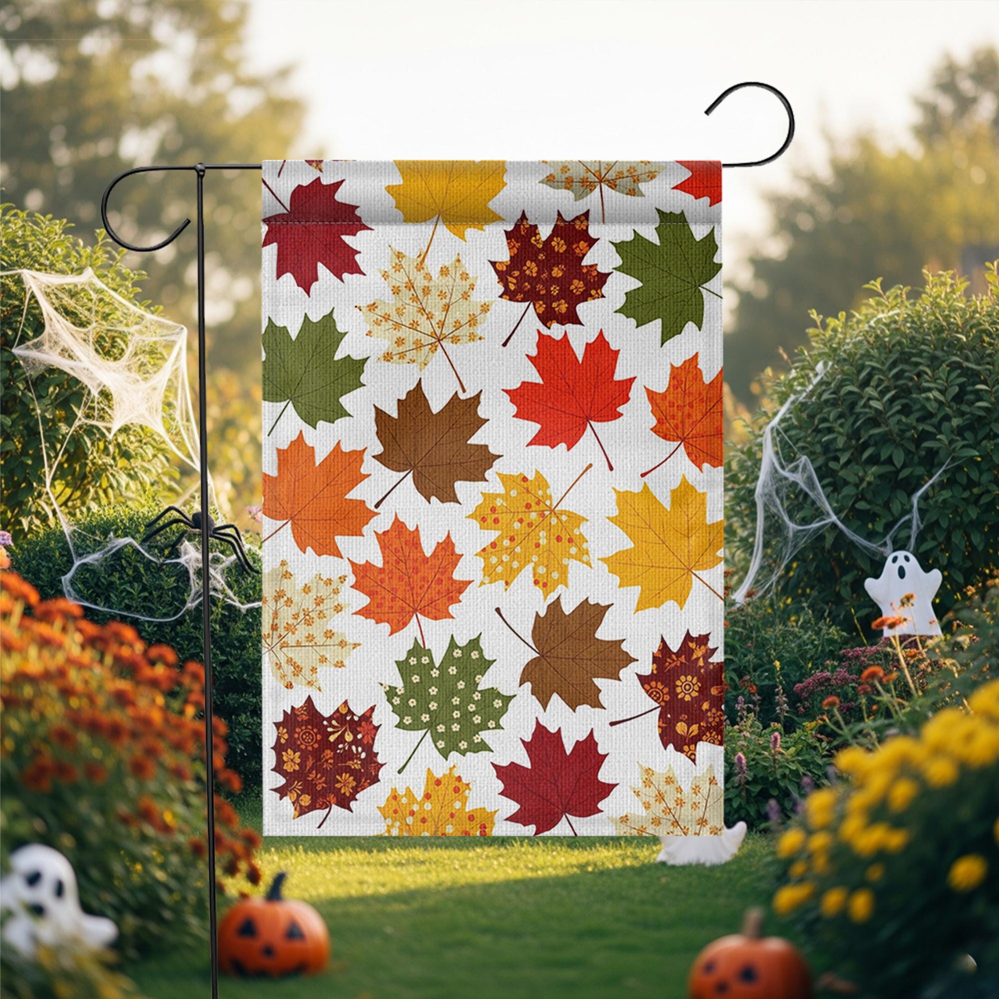 Fall Maple Leaf Garden Flag | Autumn Outdoor Yard Decor | Double-Sided Seasonal Banner | Thanksgiving Porch Flag | Leaf Pattern Sign