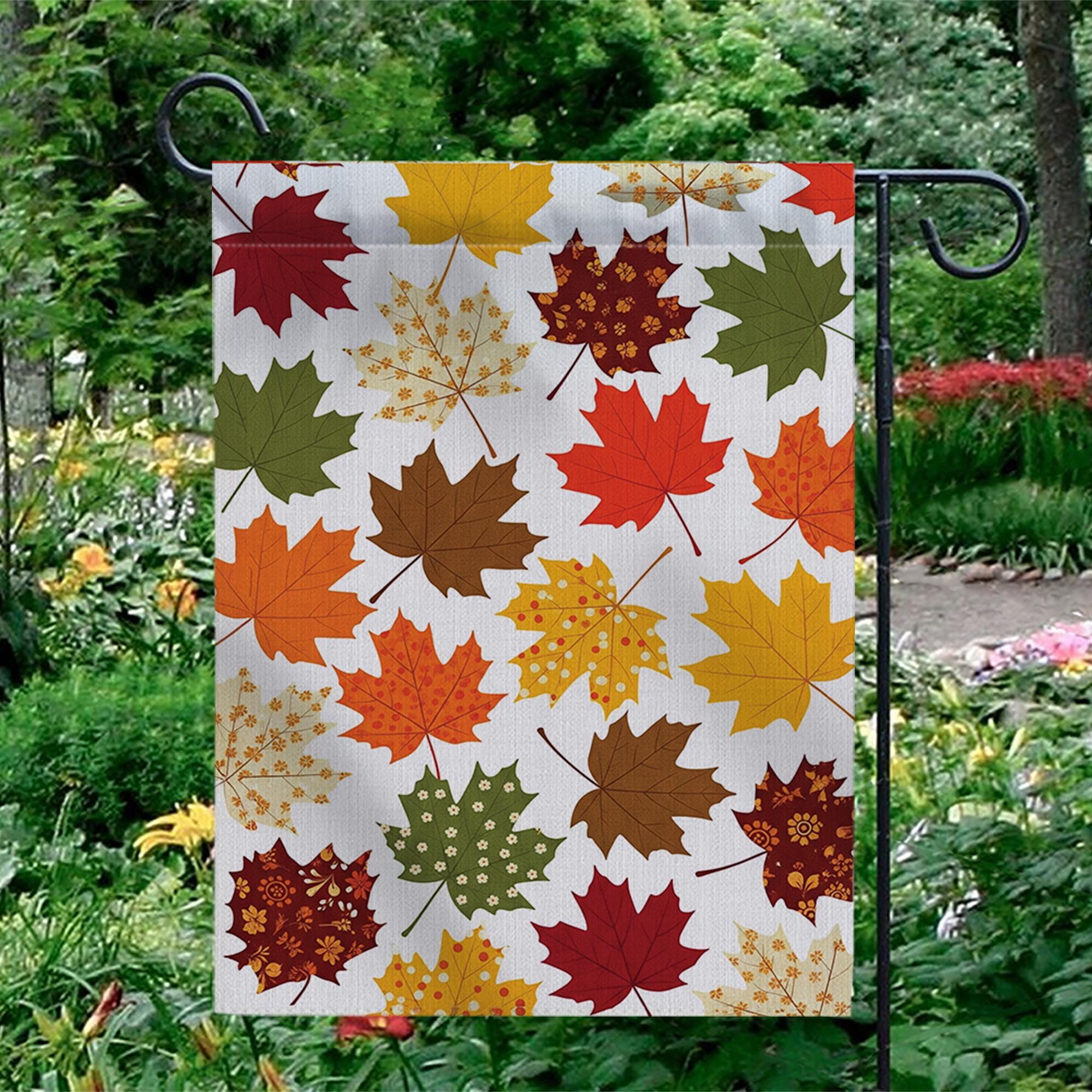Fall Maple Leaf Garden Flag | Autumn Outdoor Yard Decor | Double-Sided Seasonal Banner | Thanksgiving Porch Flag | Leaf Pattern Sign