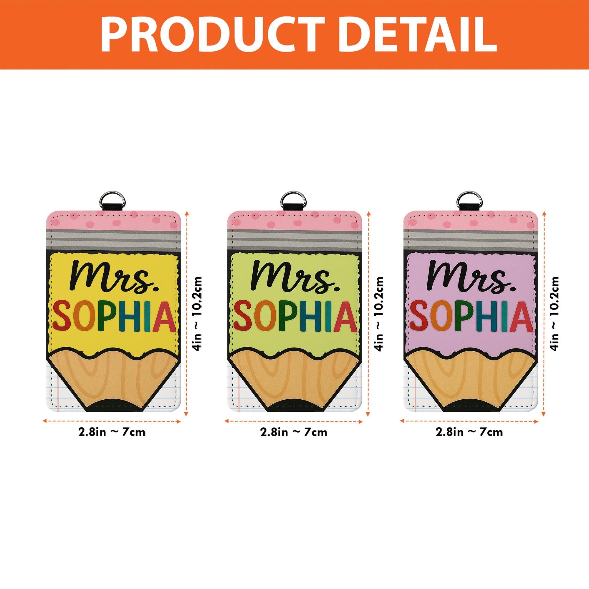 Personalized Teacher Badge, Teacher Name Tag, Pencil ID Holder, Custom Lanyard for Teachers, Cute School Badge Reel, Cute badge holder