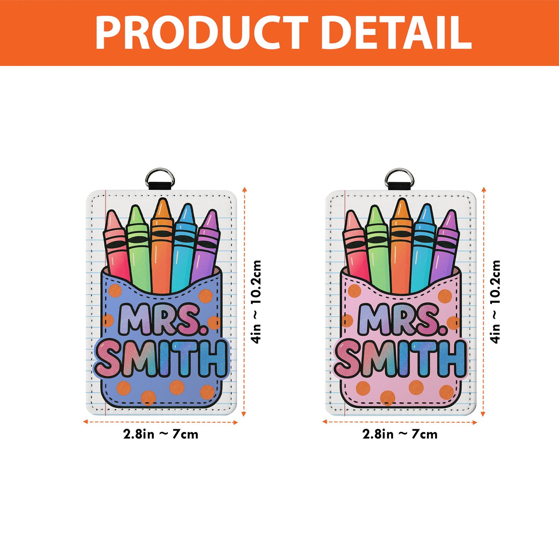 Teacher Badge Holder, Crayon Teacher ID Tag, Cute Name Badge for Classroom, Personalized Lanyard, Custom School Accessory, Cute  ID Tag