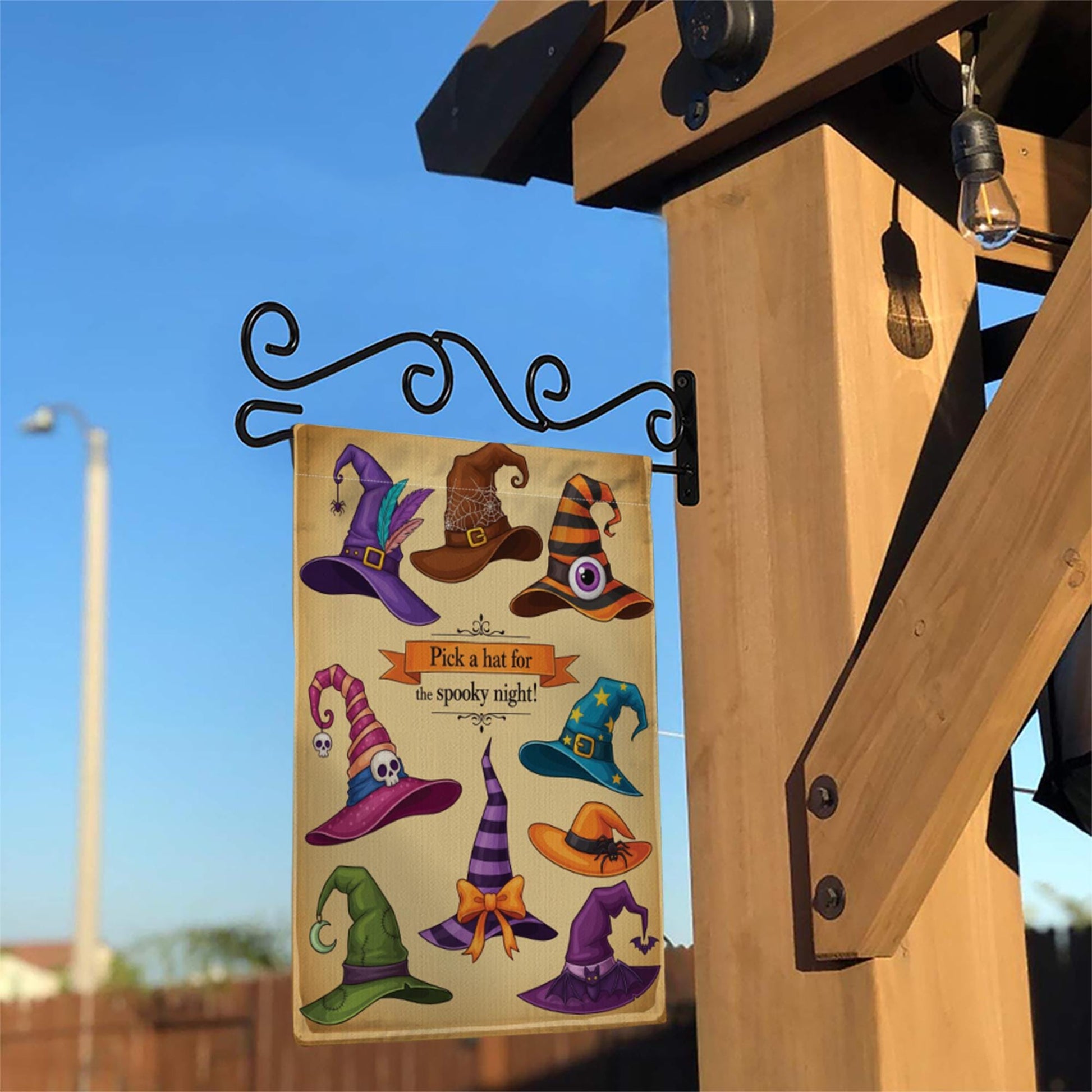 Halloween Witch Hat Garden Flag - Spooky Outdoor Yard Decor - Fall Porch Banner - Trick or Treat Sign - Witchy Welcome Decoration