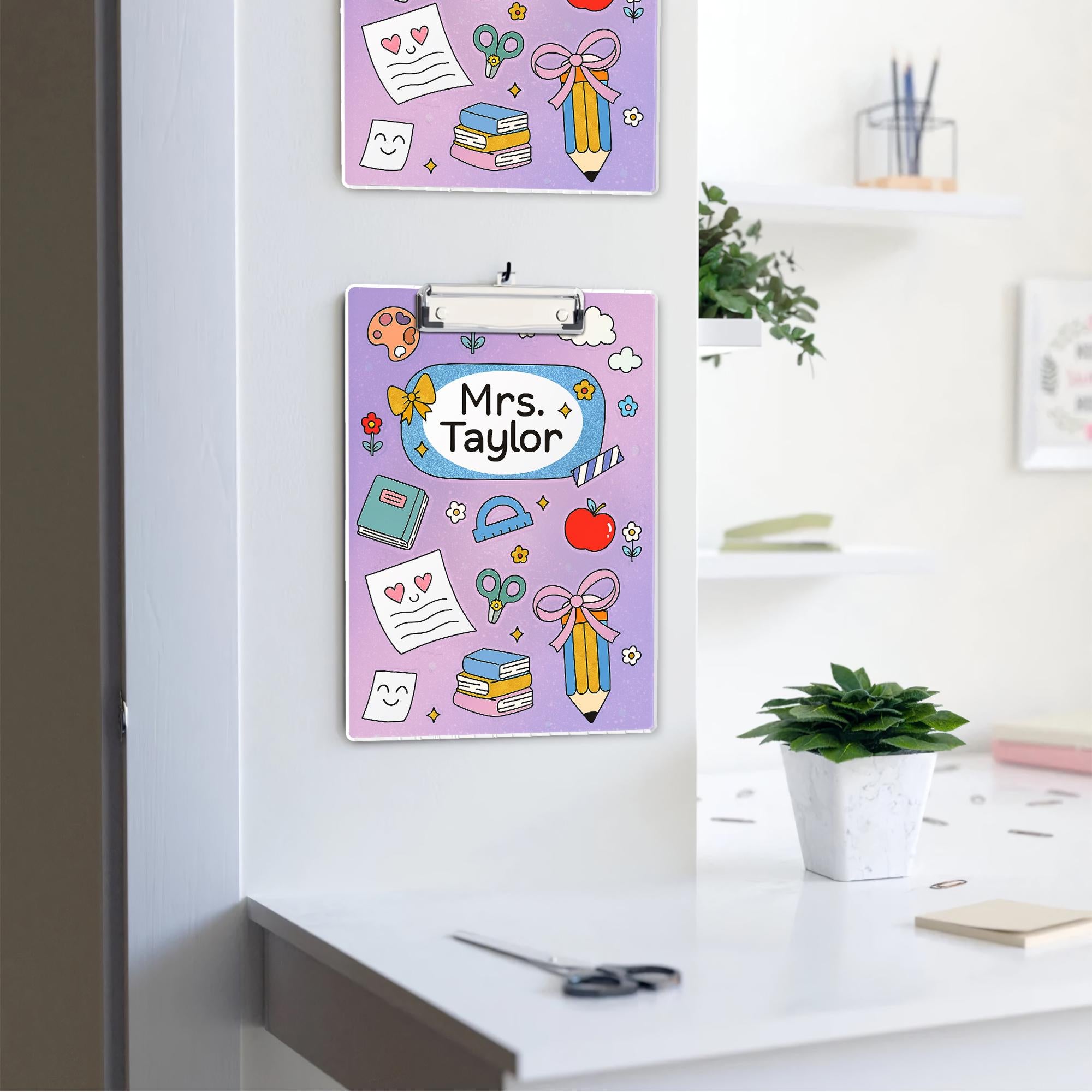 Personalized Teacher Clipboard, Cute School Clipboard, Custom Name Clipboard, Back to School Gift, Classroom Supplies for Teachers