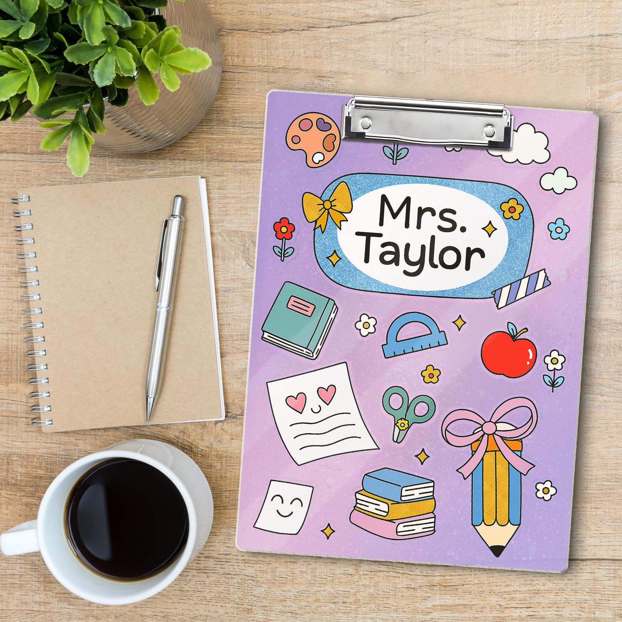 Personalized Teacher Clipboard, Cute School Clipboard, Custom Name Clipboard, Back to School Gift, Classroom Supplies for Teachers