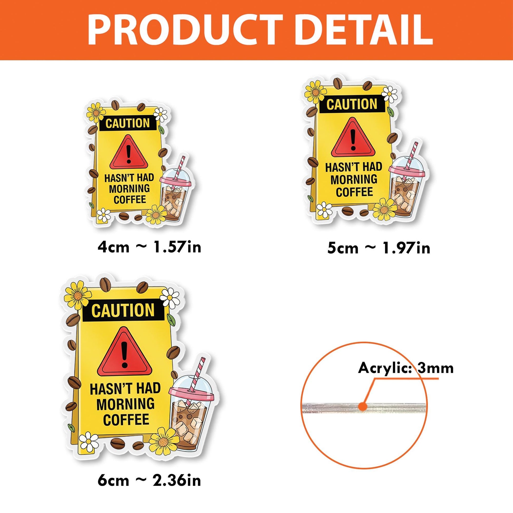Caution Funny Coffee Badge Reel | Haven’t Had Morning Coffee ID Holder | Cute Badge for Nurses, Teachers, Coffee Lovers, Caution Badge Reel