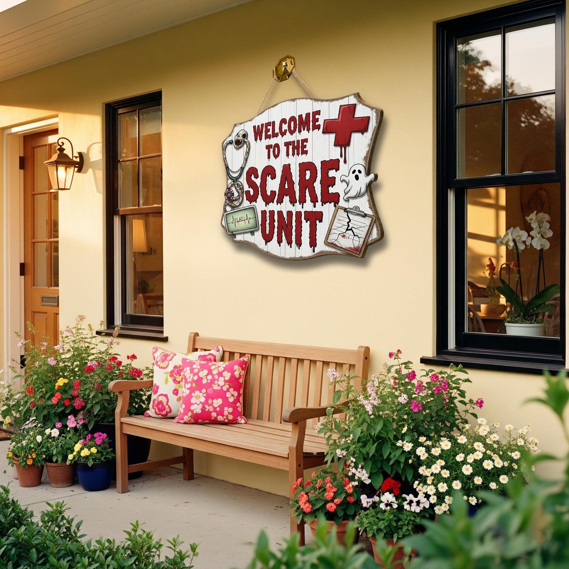 Halloween Nurse Door Sign – Scare Unit Decor for Hospital, Clinic or ER – Funny Medical Halloween Hanging Sign