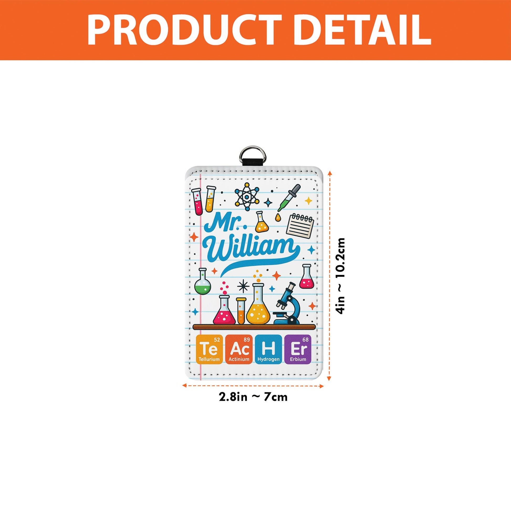 Science Teacher ID Badge Holder | Personalized Chemistry Name Tag for Teachers, Educators | Fun Back to School Lab Lanyard Accessory