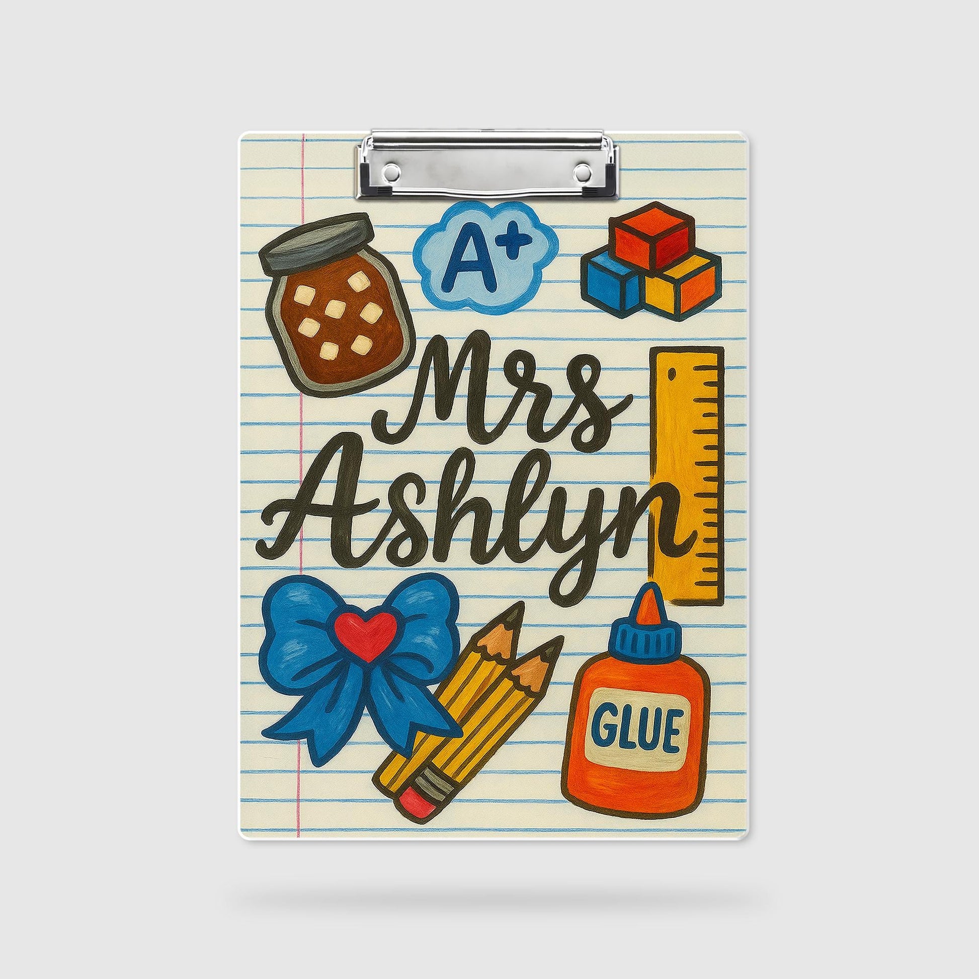 Personalized Teacher Clipboard, Custom Name School Clipboard, Cute Classroom Gift for Teachers, Back to School Teacher Supplies