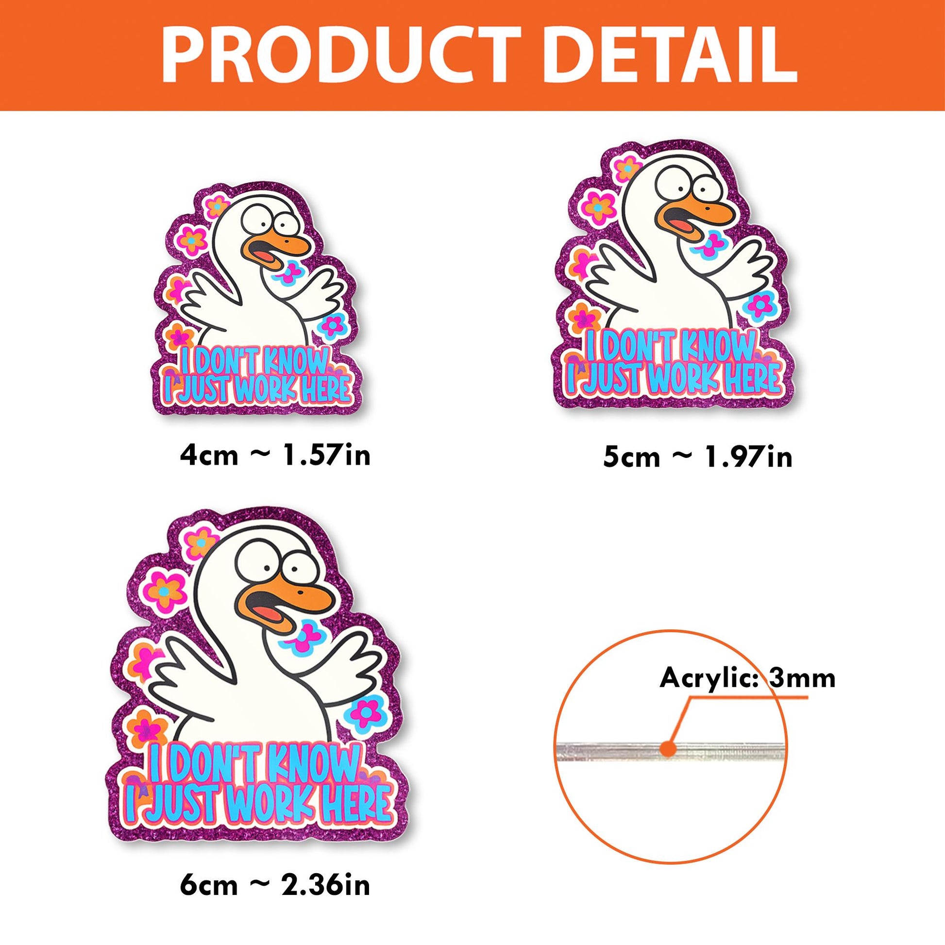 Funny Duck Badge Reel, Retractable ID Holder, Nurse Badge Clip, Coworker Gift, Cute Office Lanyard, I Just Work Here Quote