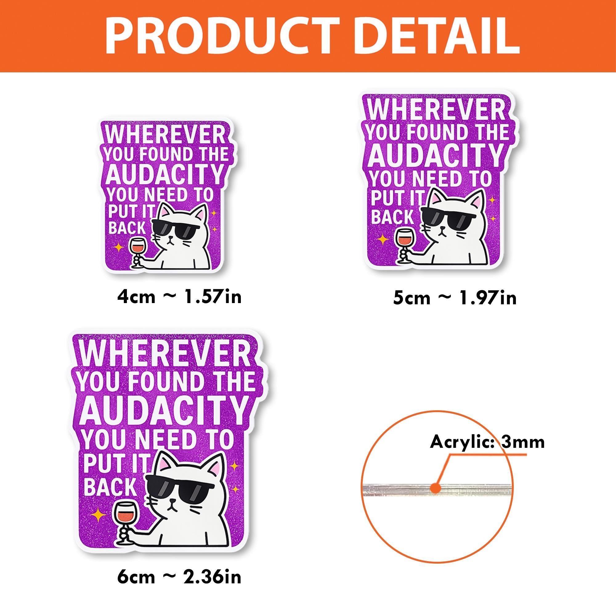 Funny Cat Badge Reel, Sassy ID Clip for Work, Retractable Name Badge Holder, Wine Lover Gift, Office Humor Accessory