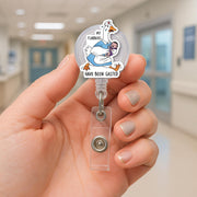 Funny Nurse Goose Badge Reel, My Flabbers Have Been Gasted ID Holder, Cute Hospital RN Badge Clip, Nurse Humor Gift for Coworker