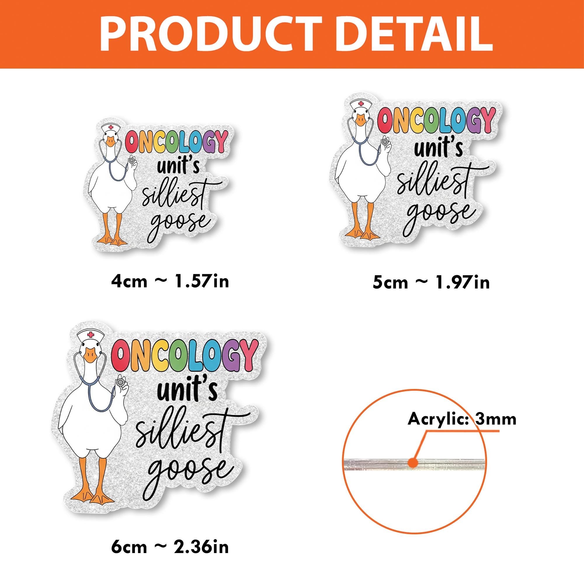 Oncology Unit Silliest Goose Badge Reel | Funny Nurse ID Holder | Cancer Ward Gift for RN | Silly Goose Name Tag Clip for Medical Staff