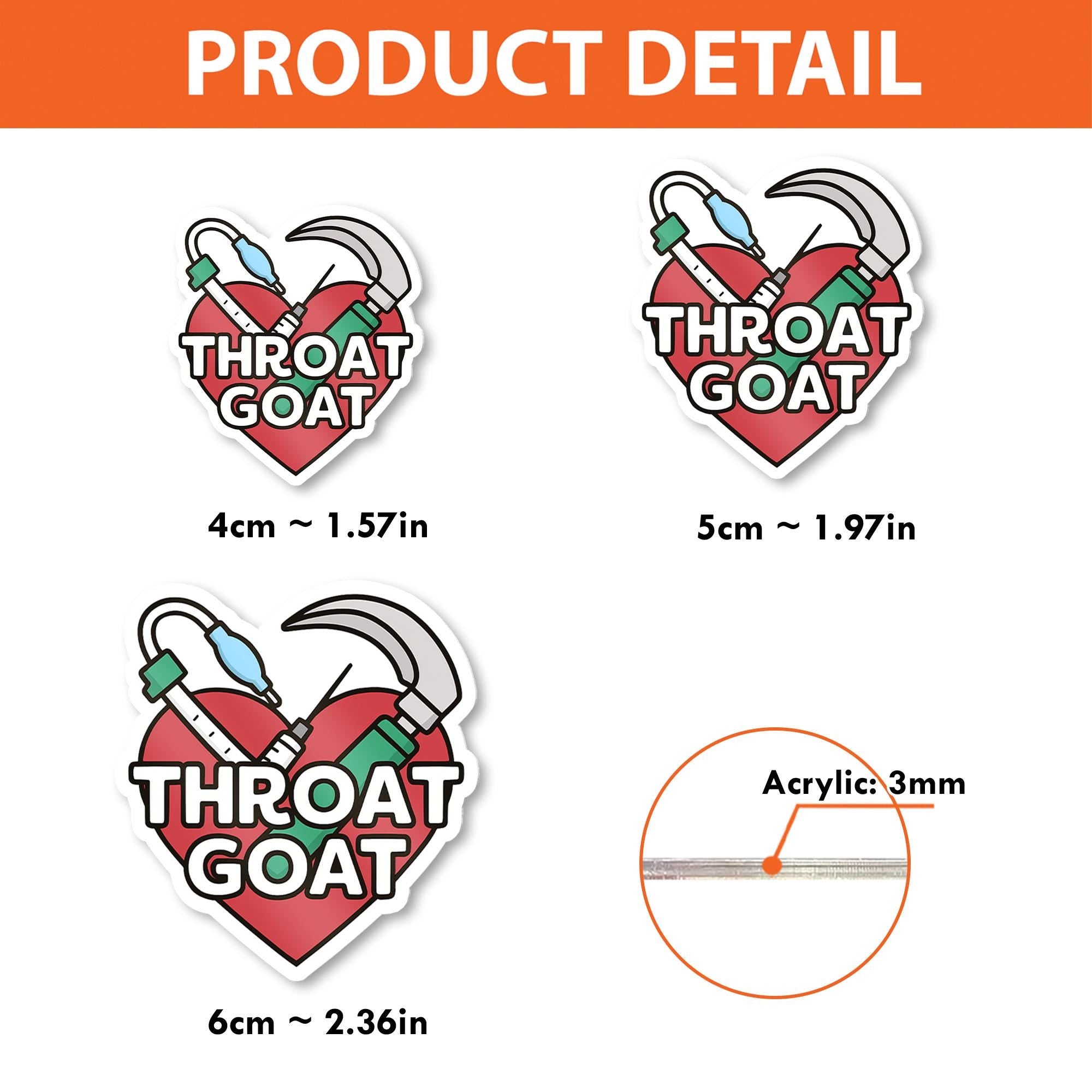 Throat Goat Badge Reel | Funny Airway Medical ID Holder | RT CRNA emt Nurse Gift | Intubation Humor Name Tag Clip for Hospital Staff