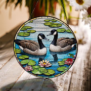 Canada Goose Glass Suncatcher, Lake Birds Window Decor, Nature Sun Catcher, Waterfowl Art Gift, Goose Lover Home Accent