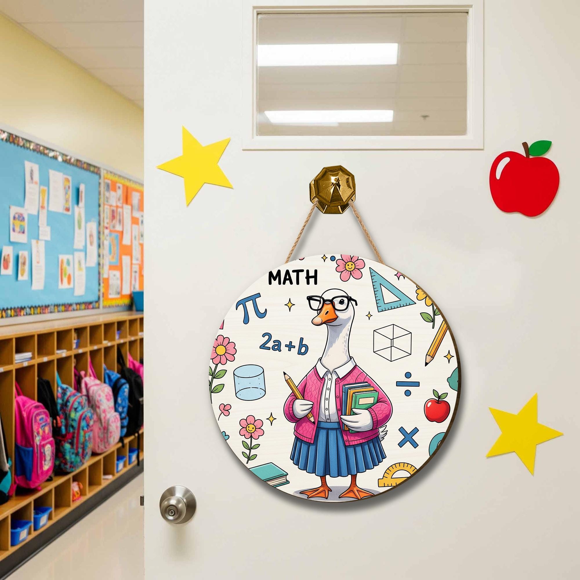 Funny Math Teacher Goose Door Sign, Classroom Decor for Math Lover, Back to School Gift for Teachers, Math Goose Wall Hanging, Classroom Art
