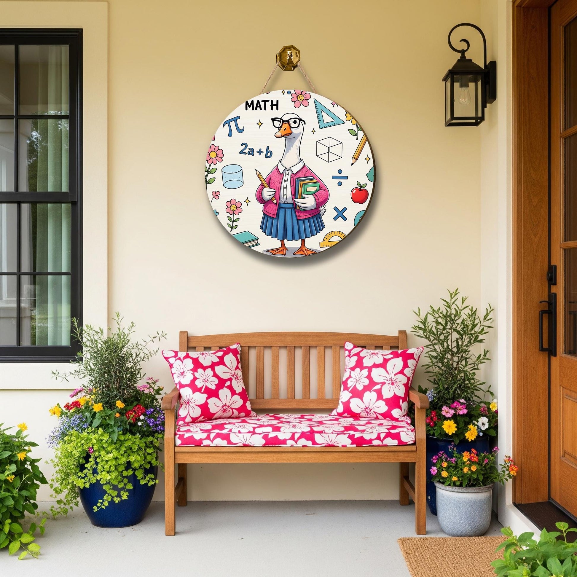 Funny Math Teacher Goose Door Sign, Classroom Decor for Math Lover, Back to School Gift for Teachers, Math Goose Wall Hanging, Classroom Art