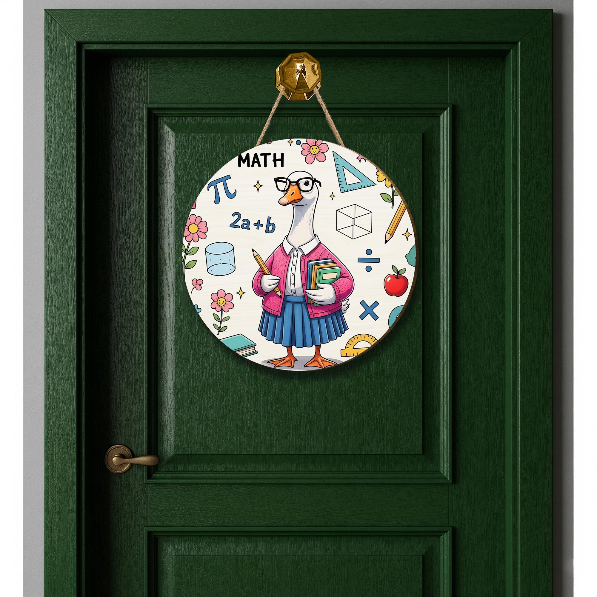 Funny Math Teacher Goose Door Sign, Classroom Decor for Math Lover, Back to School Gift for Teachers, Math Goose Wall Hanging, Classroom Art