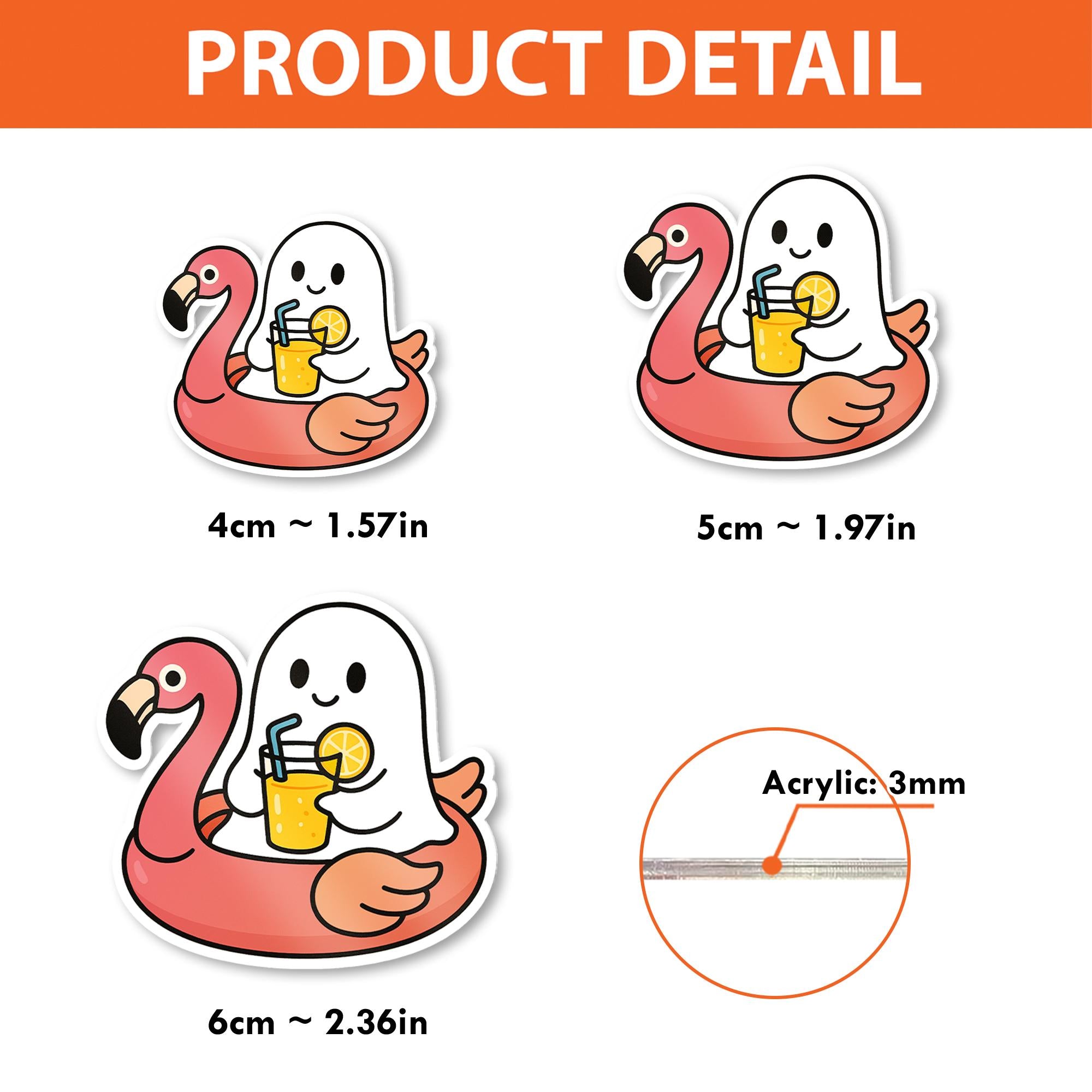 Cute Ghost Flamingo Badge Reel, Nurse ID Holder, Funny Summer Retractable Badge Clip, Medical Badge Reel Gift, Healthcare Accessory