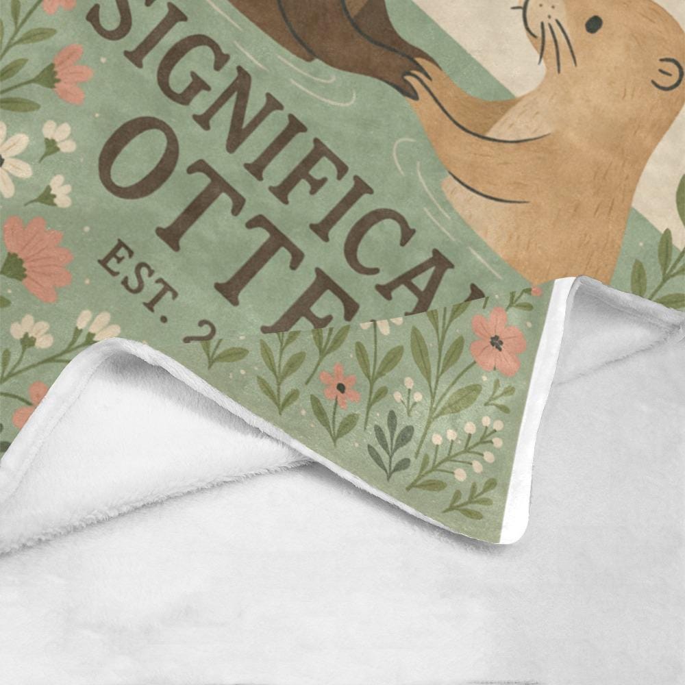 Significant Otter Couple Blanket, Anniversary Gift for Her or Him, Cute Otter Love Throw,Personalized Est Romantic Blanket,Wedding anni Gift