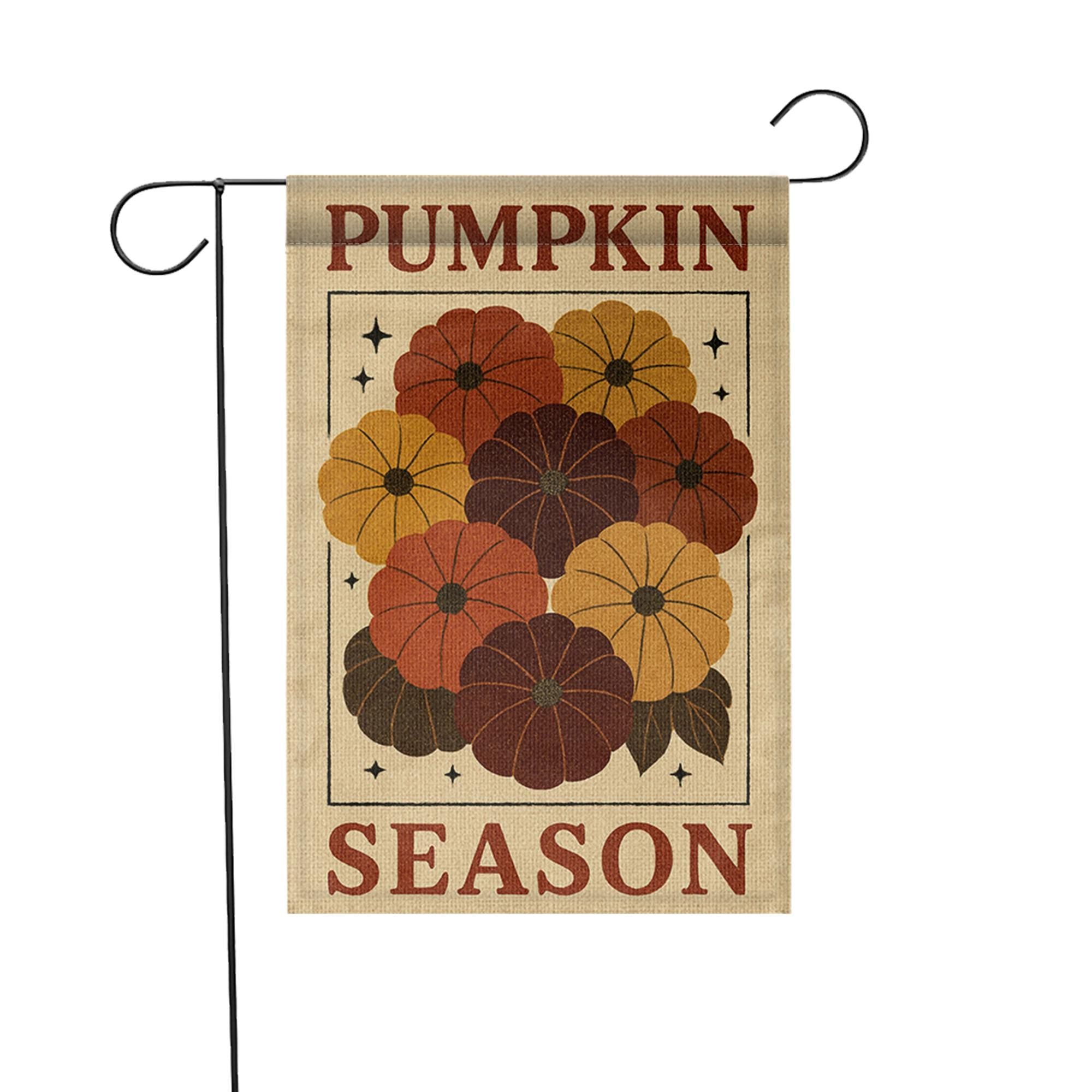 Pumpkin Season Garden Flag, Fall Outdoor Yard Decor, Autumn Harvest Porch Flag, Rustic Pumpkin Patch Banner, Thanksgiving Lawn Sign